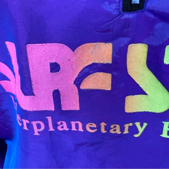 Surf Style Vintage 90s Iridescent Interplanetary Windbreaker Half Zip Jacket - Picture 2 of 10